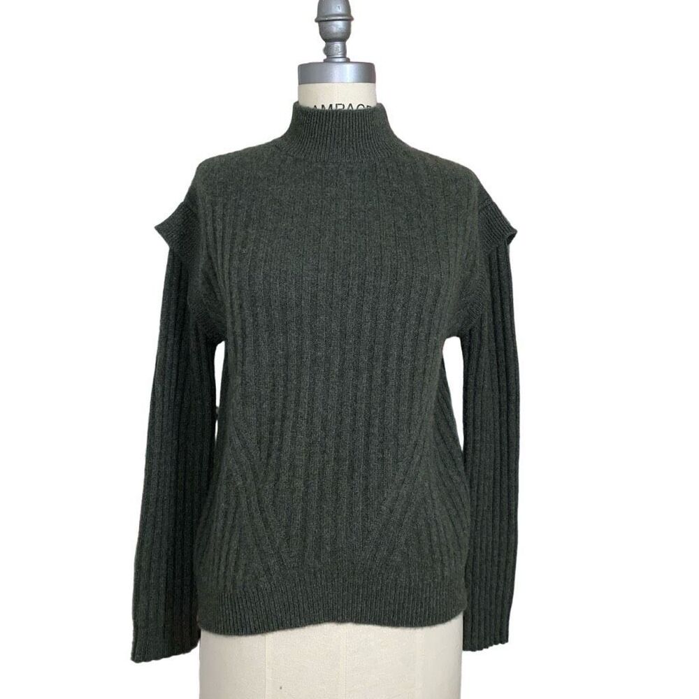 The Cashmere Project Women’s Size Small Mock Neck Sweater Deep Green Long Sleeve